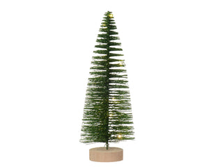 Micro LED battery operated warm white green mini tree (30cmH)