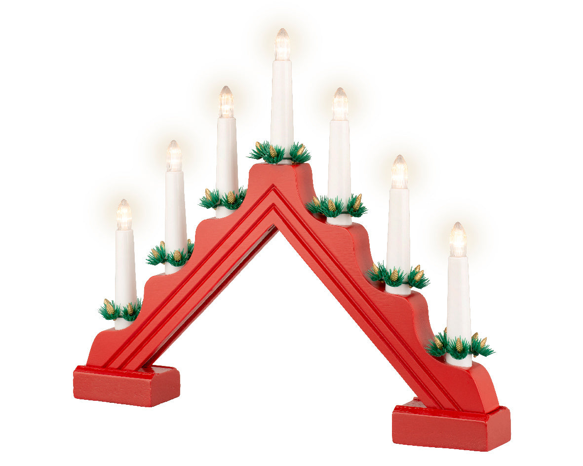 Candle Arch/Bridge in Christmas red