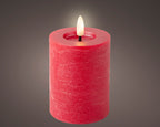Christmas red wax pillar candle - 11cmH