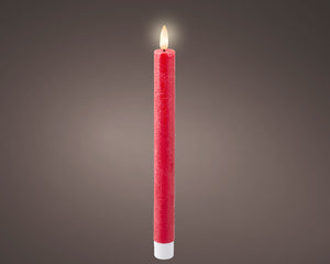 Christmas red LED dinner candles - Set of 2 (24.5cmH)