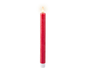 Christmas red LED dinner candles - Set of 2 (24.5cmH)