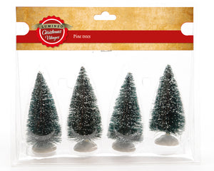 Pack of 4 mini Christmas tree decorations (10cmH)