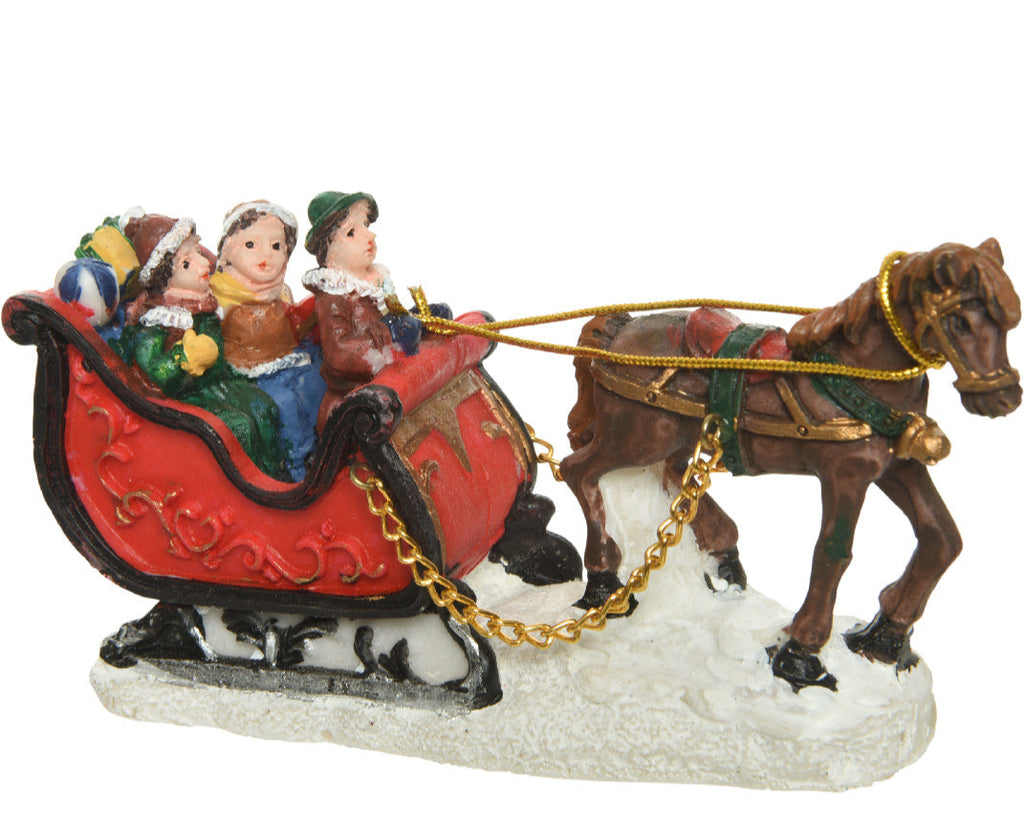 Figurines in Horse Drawn Sleigh