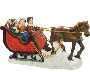 Figurines in Horse Drawn Sleigh