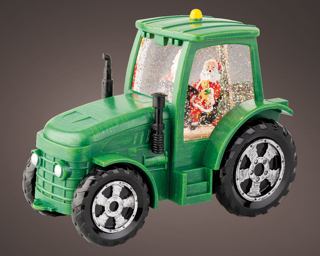 Festive LED water spinner green tractor