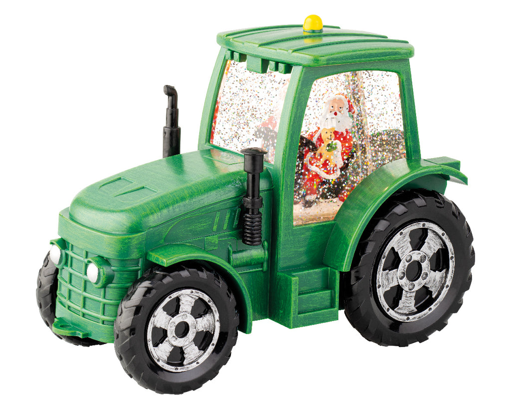 Festive LED water spinner green tractor