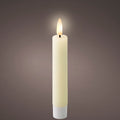 Cream LED short dinner candles (14.5cmH) -Set of 2