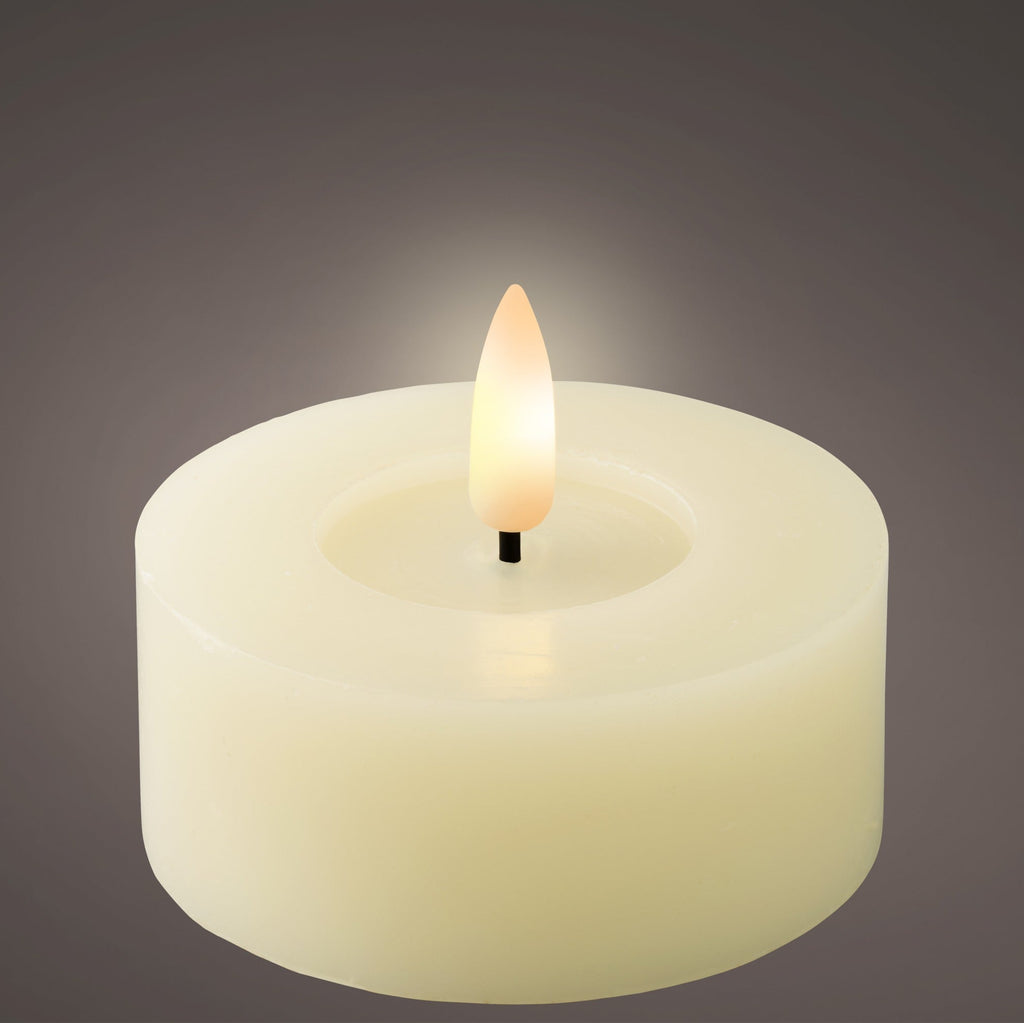 Cream LED battery operated tealight with timer