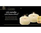 Cream LED battery operated tealight with timer