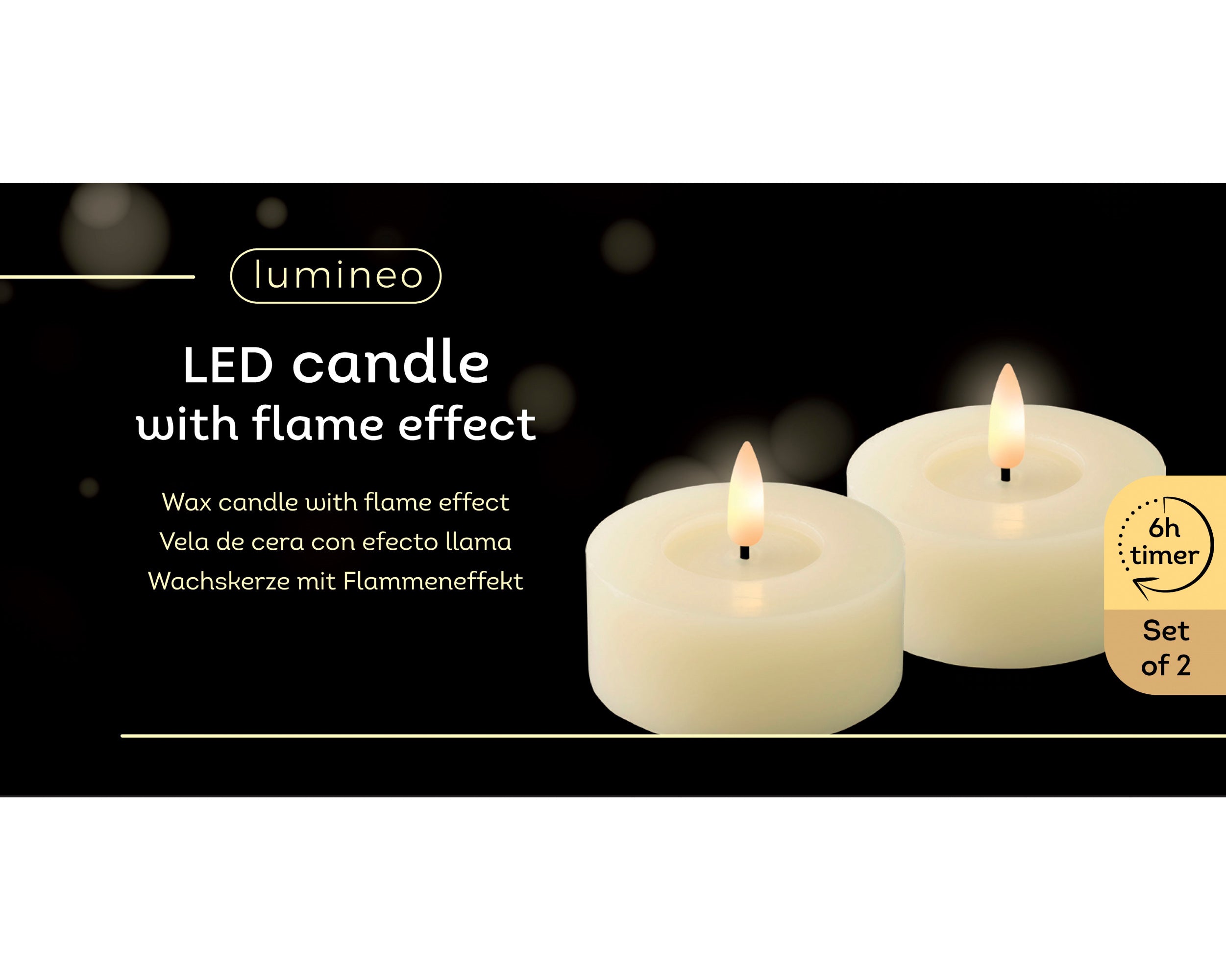 Cream LED battery operated tealight with timer