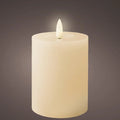 LED cream wax pillar candle (11.2cmH)