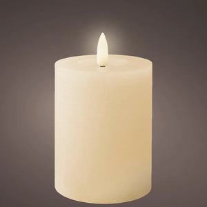 LED cream wax pillar candle (11.2cmH)