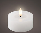 White LED battery operated tealights 7cm Dia - Set of 2
