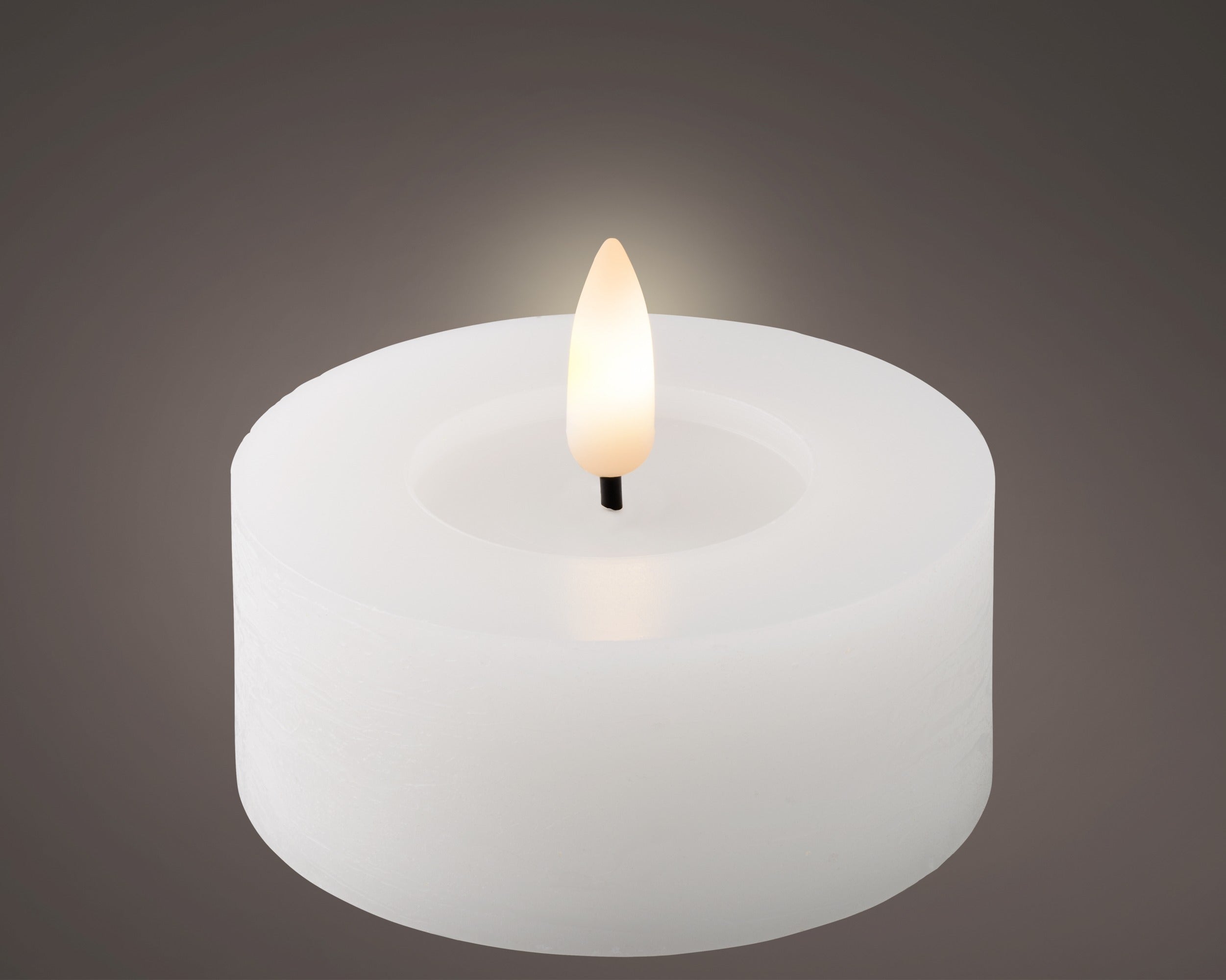 White LED battery operated tealights 7cm Dia - Set of 2