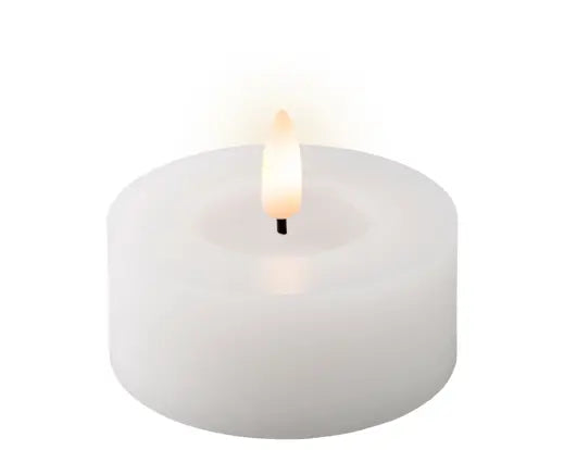 White LED battery operated tealights 7cm Dia - Set of 2