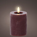 Oxblood LED wax pillar candle (11.2cmH)