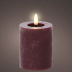 Oxblood LED wax pillar candle (11.2cmH)