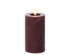 Oxblood LED wax pillar candle (15cmH)