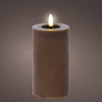 Dark Brown LED wax pillar candle (15cmH)