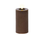 Dark Brown LED wax pillar candle (15cmH)