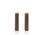 Dark Brown LED dinner candle (14.5cmH) - Set of 2