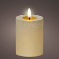 Gold LED wax pillar candle (11.2cmH)