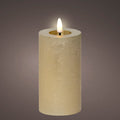 Gold LED wax pillar candle (15cmH)