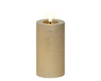 Gold LED wax pillar candle (15cmH)