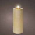 Gold LED wax pillar candle (19cmH)