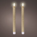 Gold LED dinner candle - Set of 2 (24.5cmH)