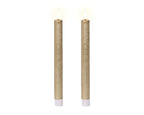 Gold LED dinner candle - Set of 2 (24.5cmH)