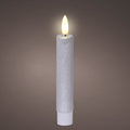 Silver LED dinner candle (14.5cmH) - Set of 2