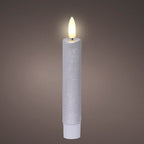 Silver LED dinner candle (14.5cmH) - Set of 2