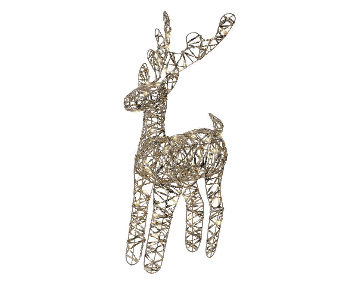 LED battery operated gold reindeer, 55cm