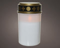 LED white grave candle with flame effect