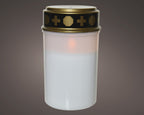 LED white grave candle with flame effect