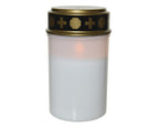 LED white grave candle with flame effect