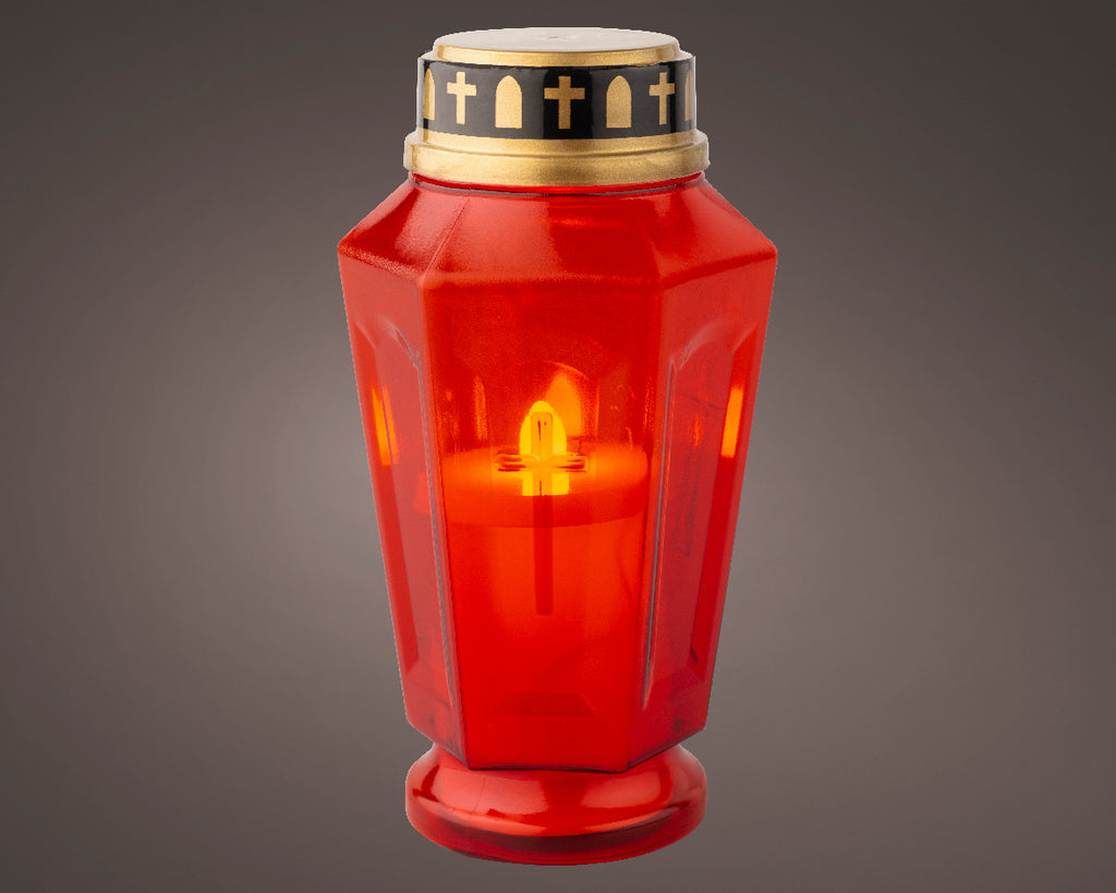 Red light up church candle