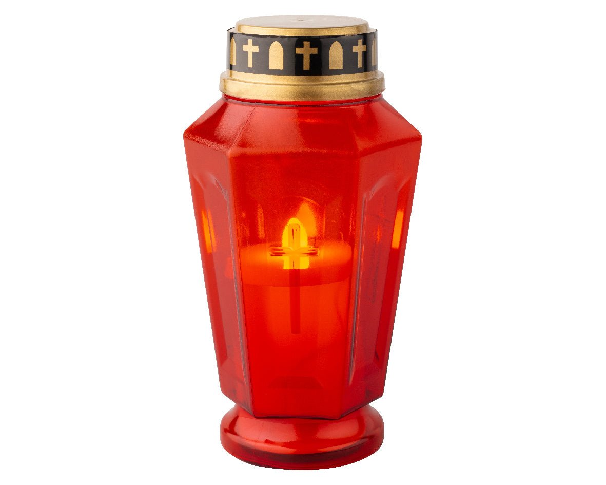 Red light up church candle