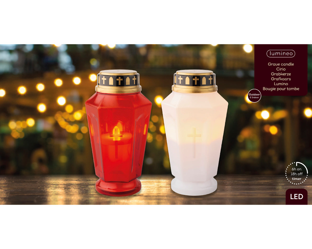 Red light up church candle