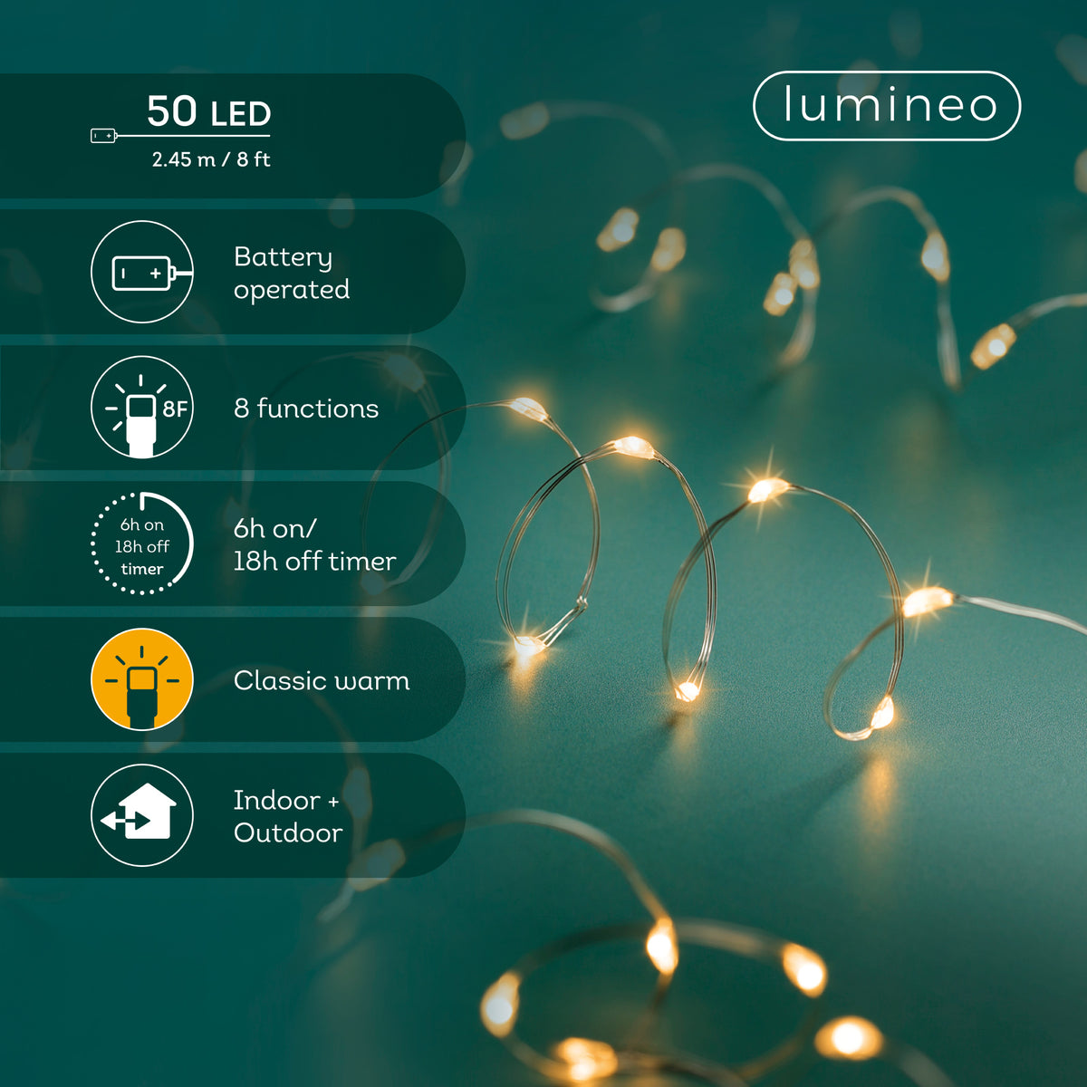Micro LED string lights (50 LED classic warm lights)