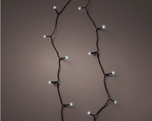 48 LED battery operated cool white lights on black wire (in/outdoor)