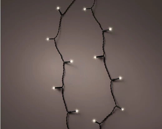 96 LED battery operated warm white lights on black wire (in/outdoor)