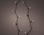 Outdoor 192 LED battery operated warm white lights on black cable