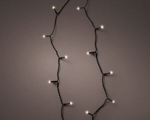Outdoor 192 LED battery operated warm white lights on black cable