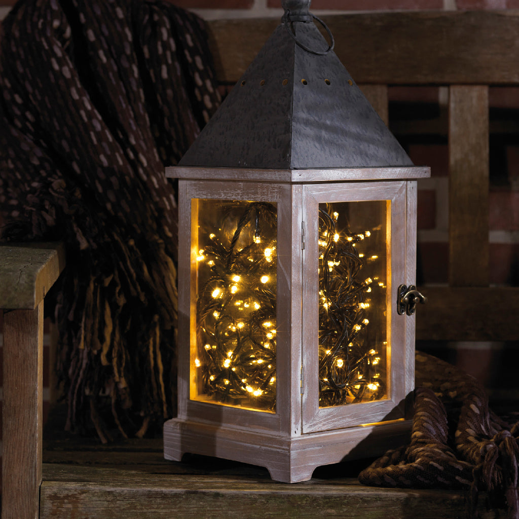 Outdoor 192 LED battery operated warm white lights on black cable