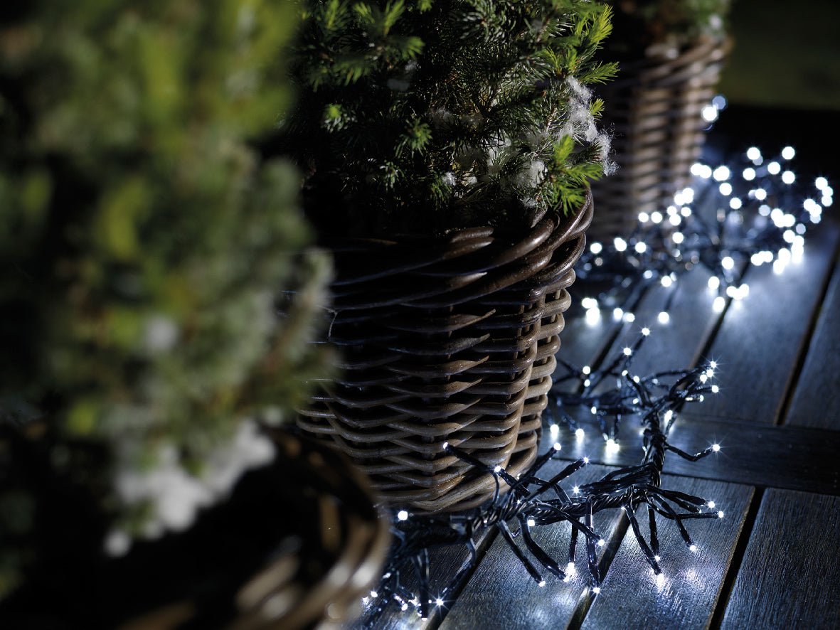 1128 LED Cluster Tree Lights Cool White