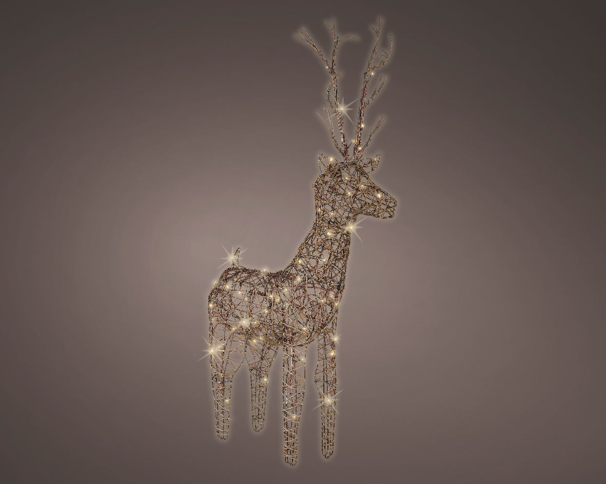 Outdoor LED wicker reindeer