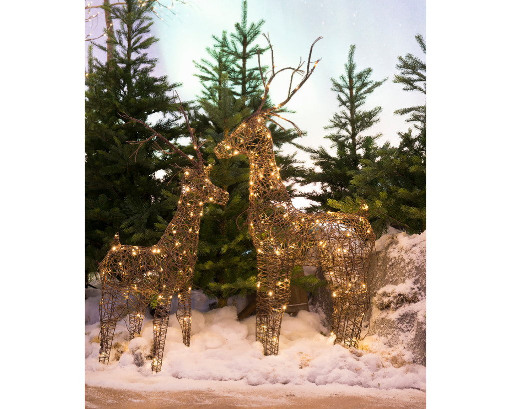 Outdoor LED wicker reindeer