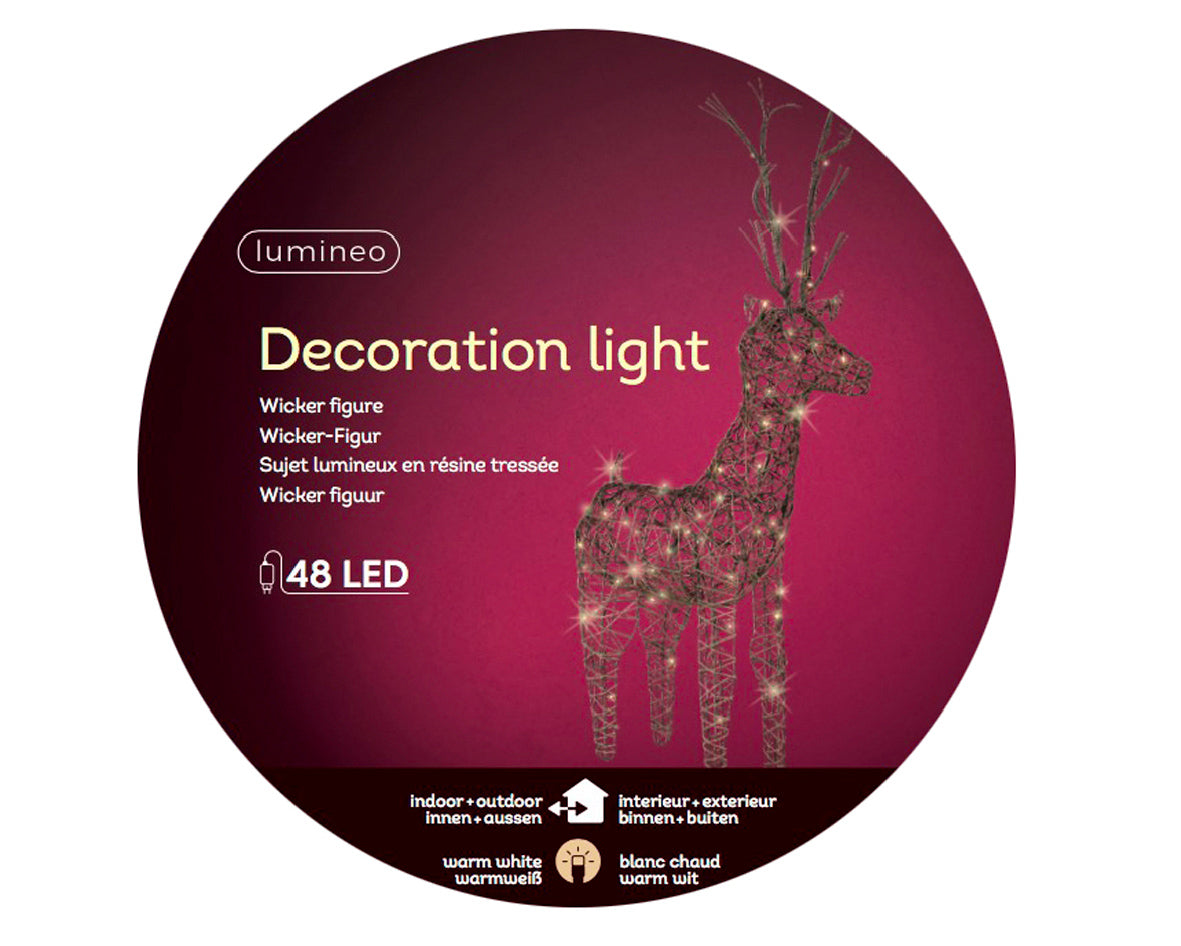 Outdoor LED wicker reindeer